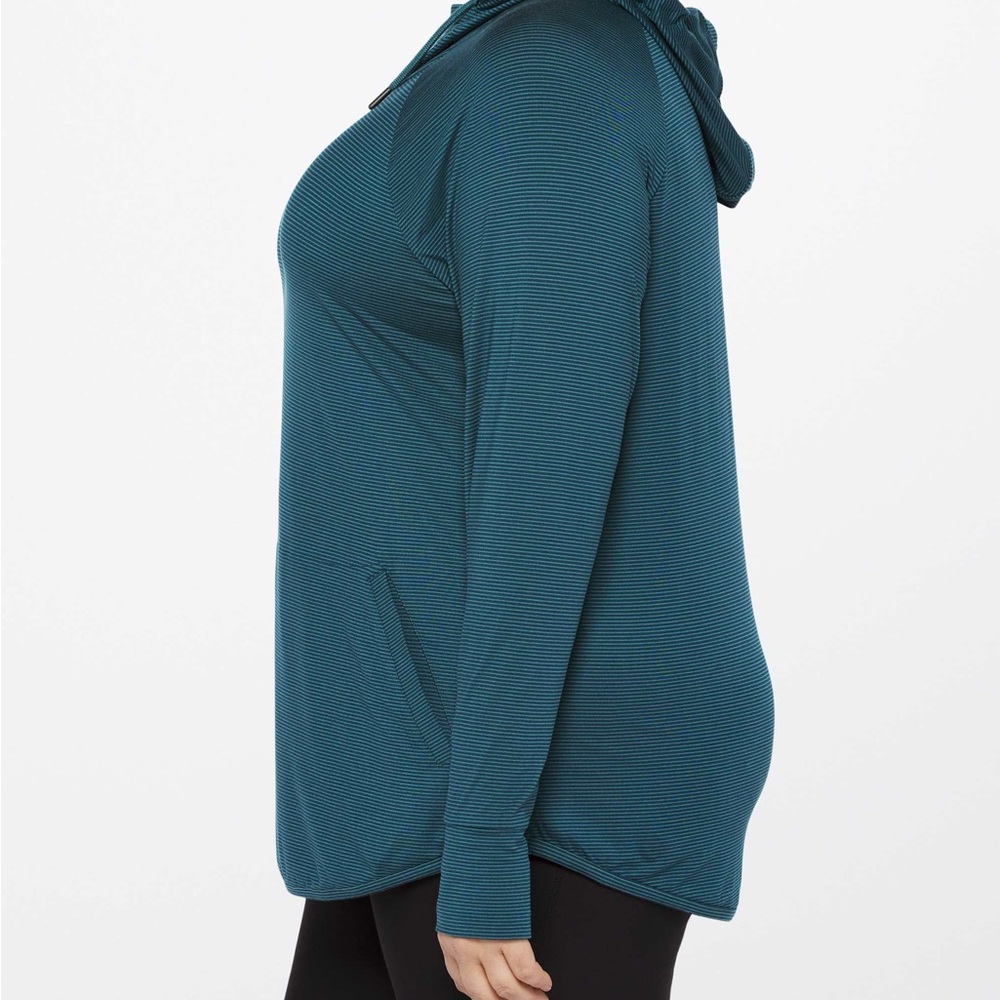 Teal Hooded Pullover with Pockets - Picture 5 of 7